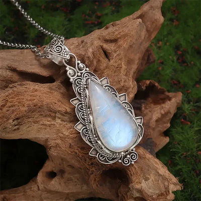 Antique Moonstone Drop Necklace | Gold 16k