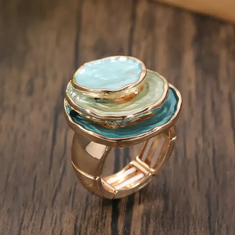 Artisan Stroke Layered Ring | Gold 16k