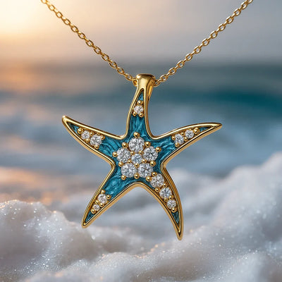 Blue Sea Starfish Necklace | Gold 16k