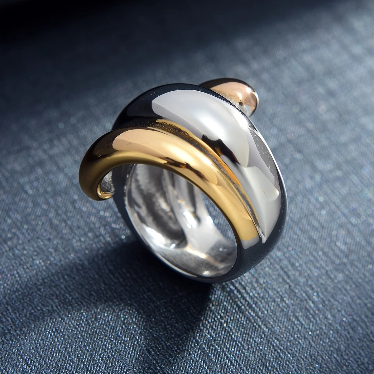 Spiral Silver & Gold Ring