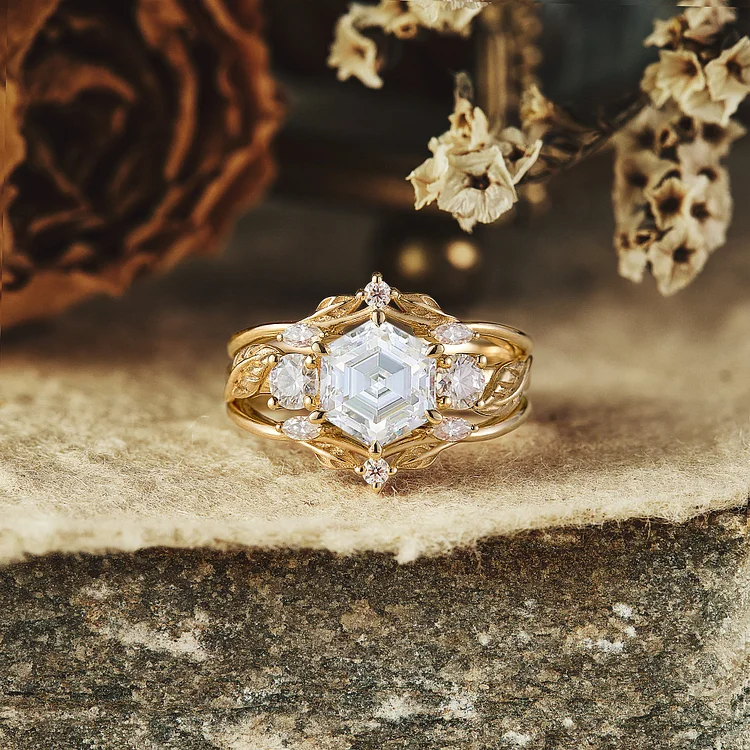 White Glass Golden Layer Ring