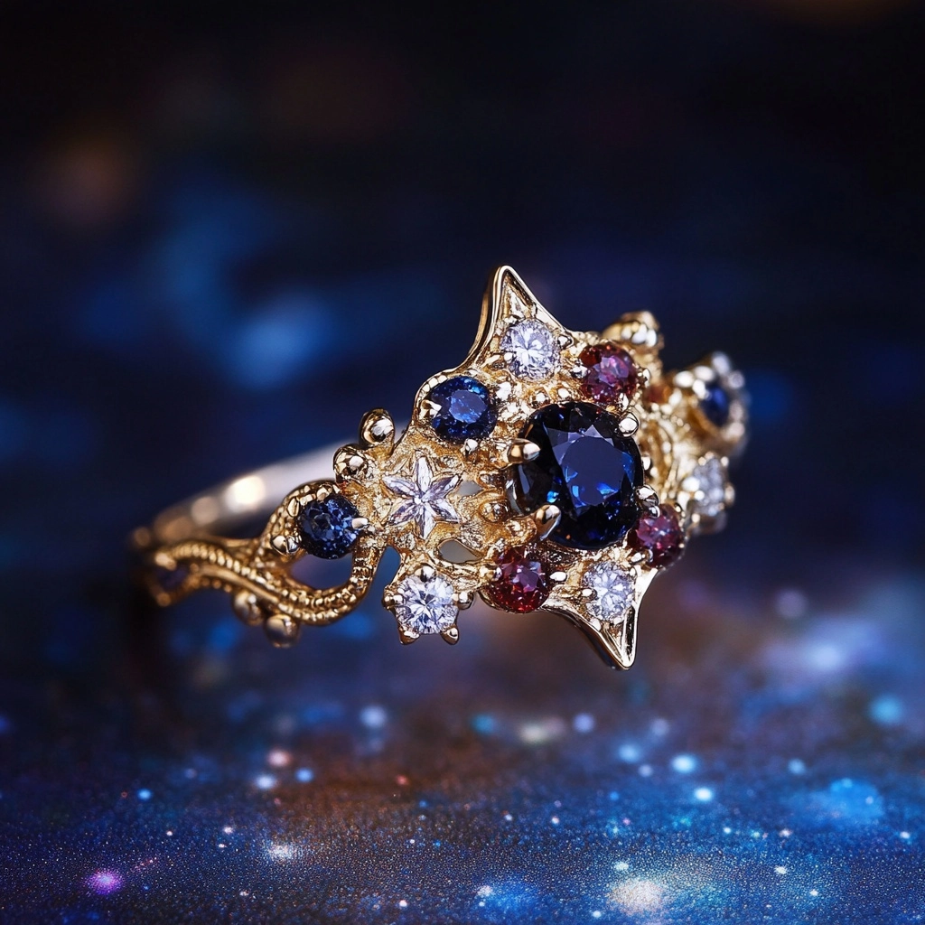 Colorful Crystal Starlight Gold Ring