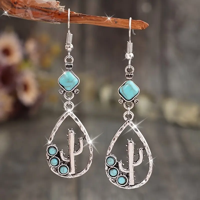 Kactus Blue Stone Earrings