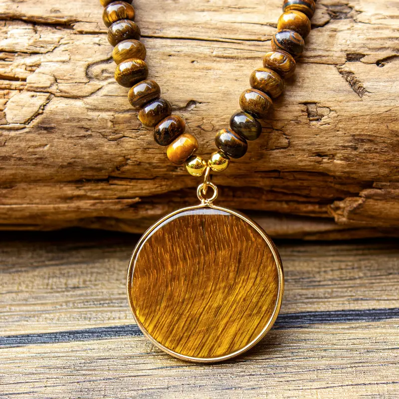Brown Rounded Stone necklace
