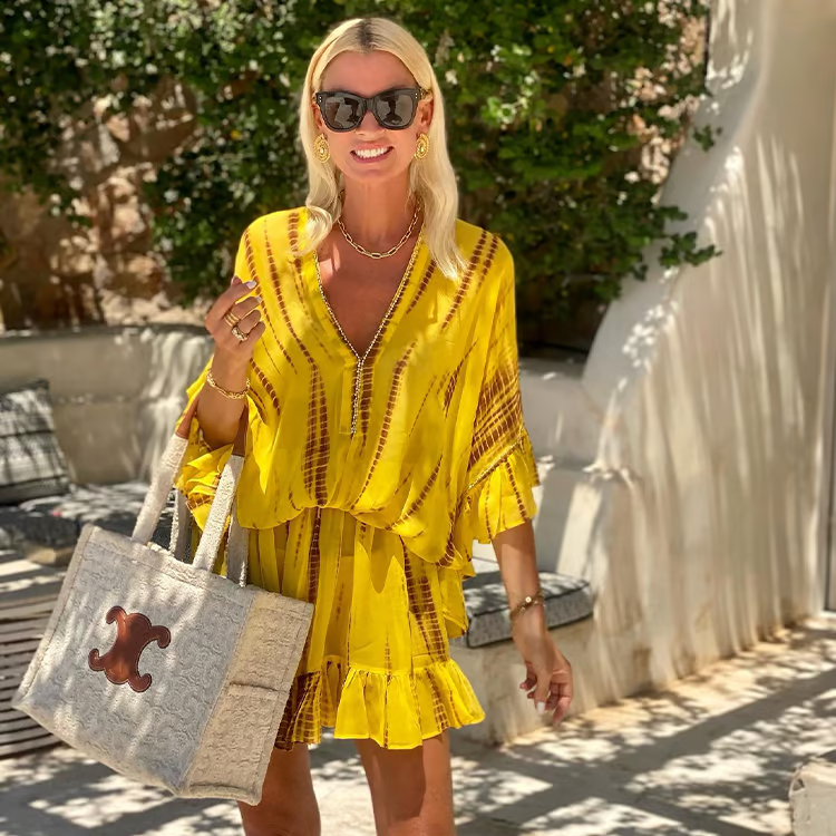 Vera - Puff Sleeve Ombre Print Mini Dress