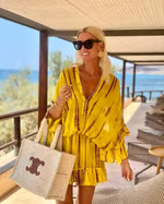 Vera - Puff Sleeve Ombre Print Mini Dress