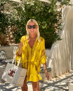 Vera - Puff Sleeve Ombre Print Mini Dress