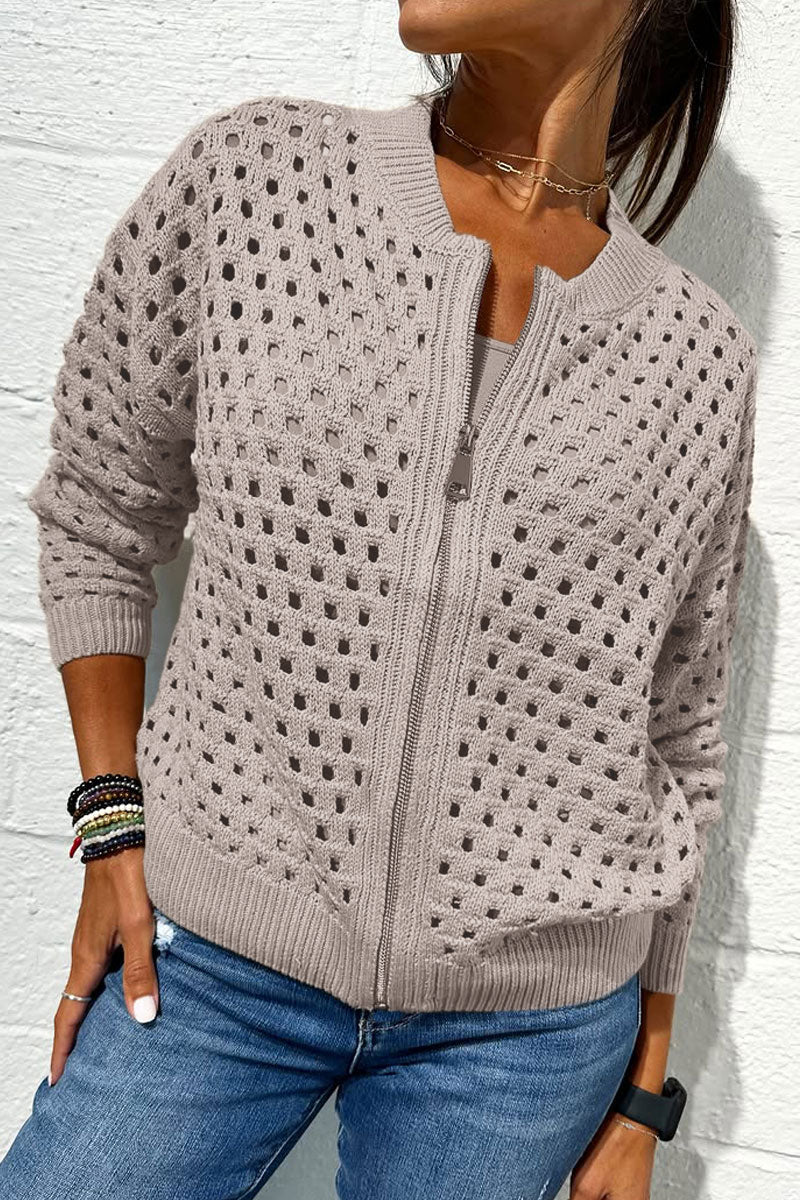 Elayne™ | Stylish Knit Zipper Jacket