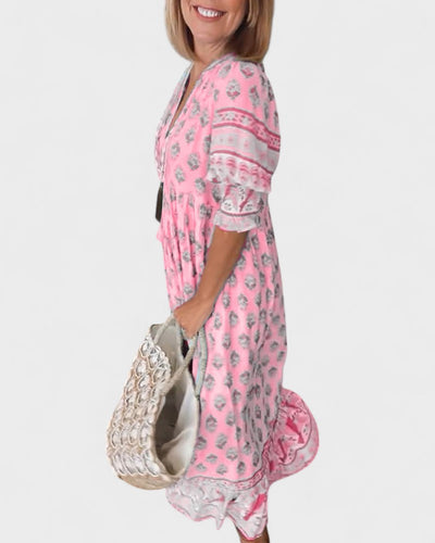 Lani | Bohemian-Button Midi Dress