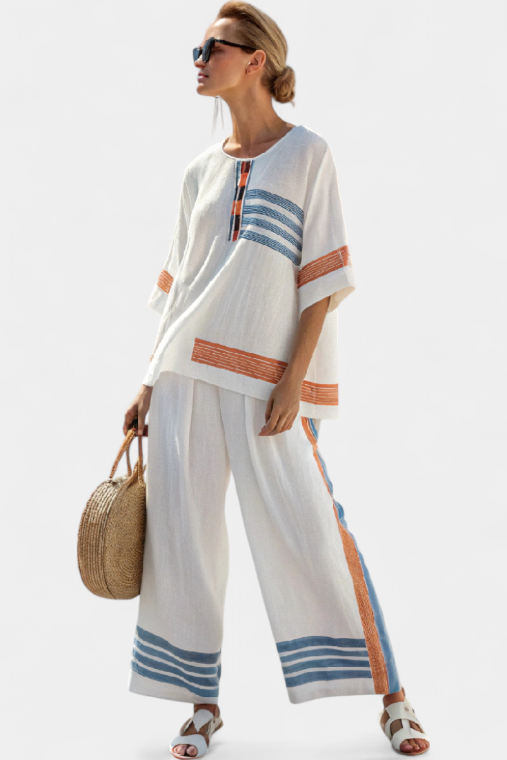 Lily | Asymmetric Stripe Daisy Set