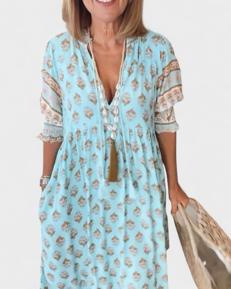 Lani | Bohemian-Button Midi Dress