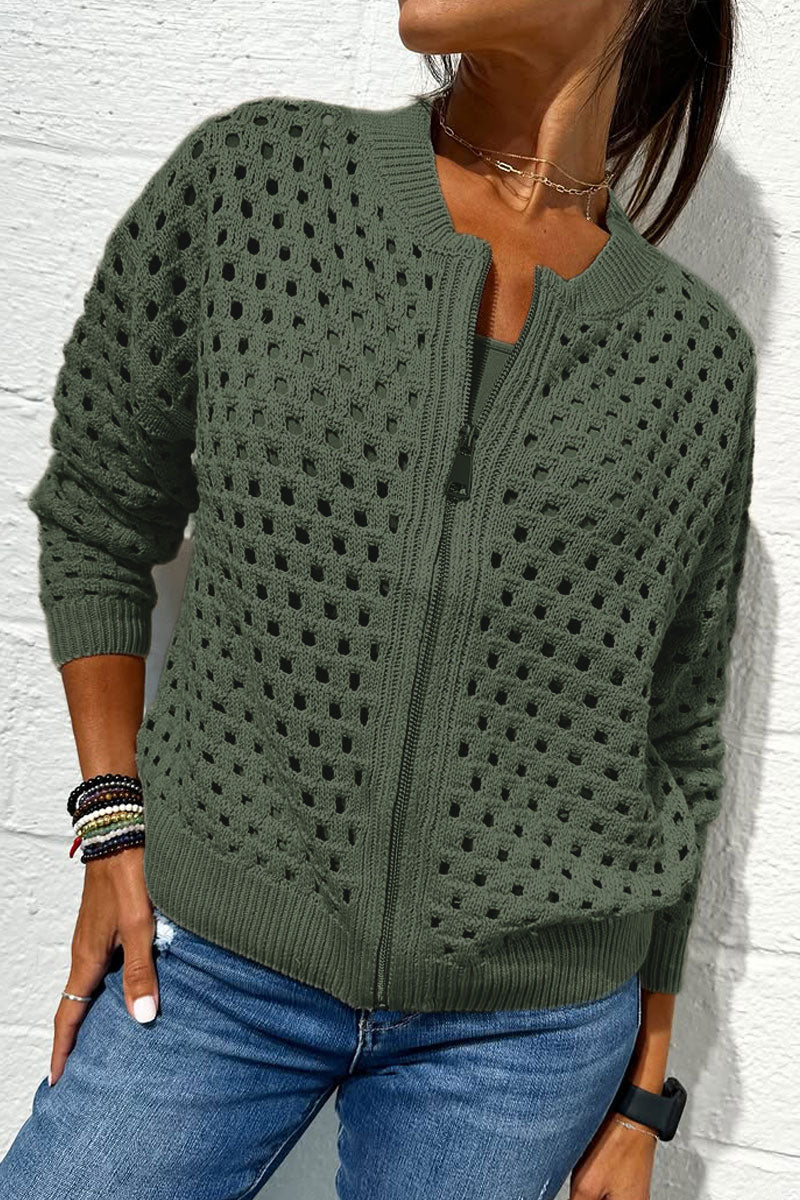 Elayne™ | Stylish Knit Zipper Jacket