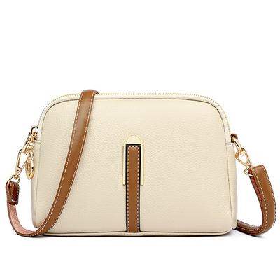 Mila Litchi Crossbody Bag with Embossed Print
