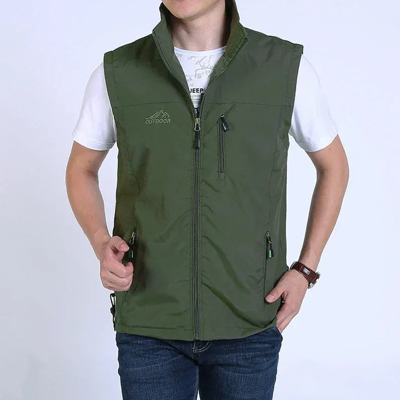Men’s Bodywarmer – Straight Fit – Lightweight Breathable – High Collar – Zippered Pockets