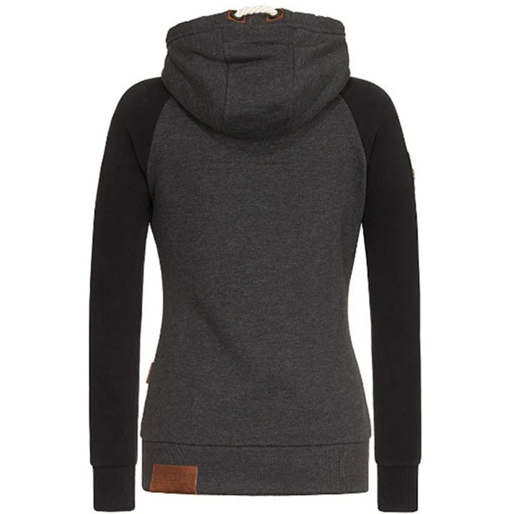 Women’s Zip-Up Hoodie – Fitted Knit – Braided Drawstring – Ribbed Cuffs – Casual Wear