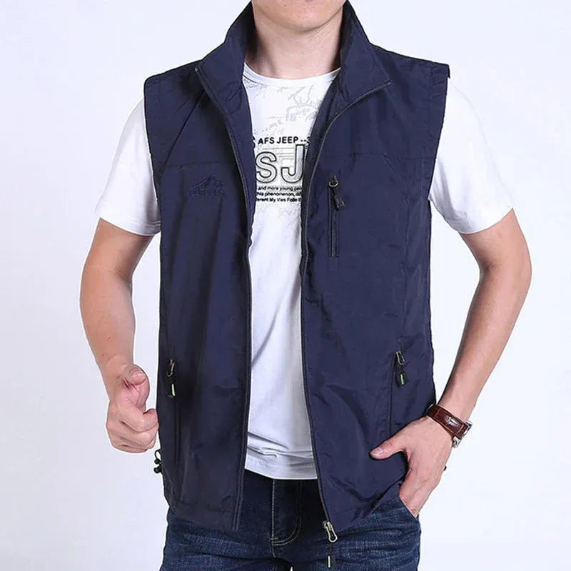 Men’s Bodywarmer – Straight Fit – Lightweight Breathable – High Collar – Zippered Pockets