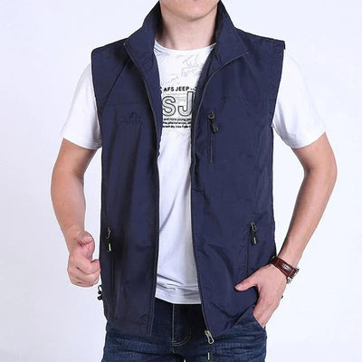 Men’s Bodywarmer – Straight Fit – Lightweight Breathable – High Collar – Zippered Pockets