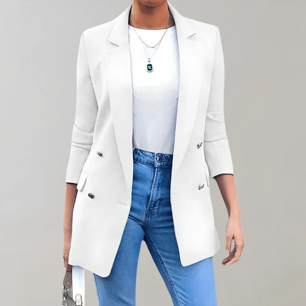 Women’s Blazer – Tailored Fit – Double-Breasted – Notched Lapel – Smart Casual