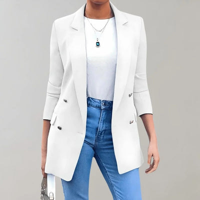Women’s Blazer – Tailored Fit – Double-Breasted – Notched Lapel – Smart Casual