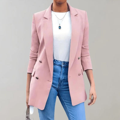 Women’s Blazer – Tailored Fit – Double-Breasted – Notched Lapel – Smart Casual