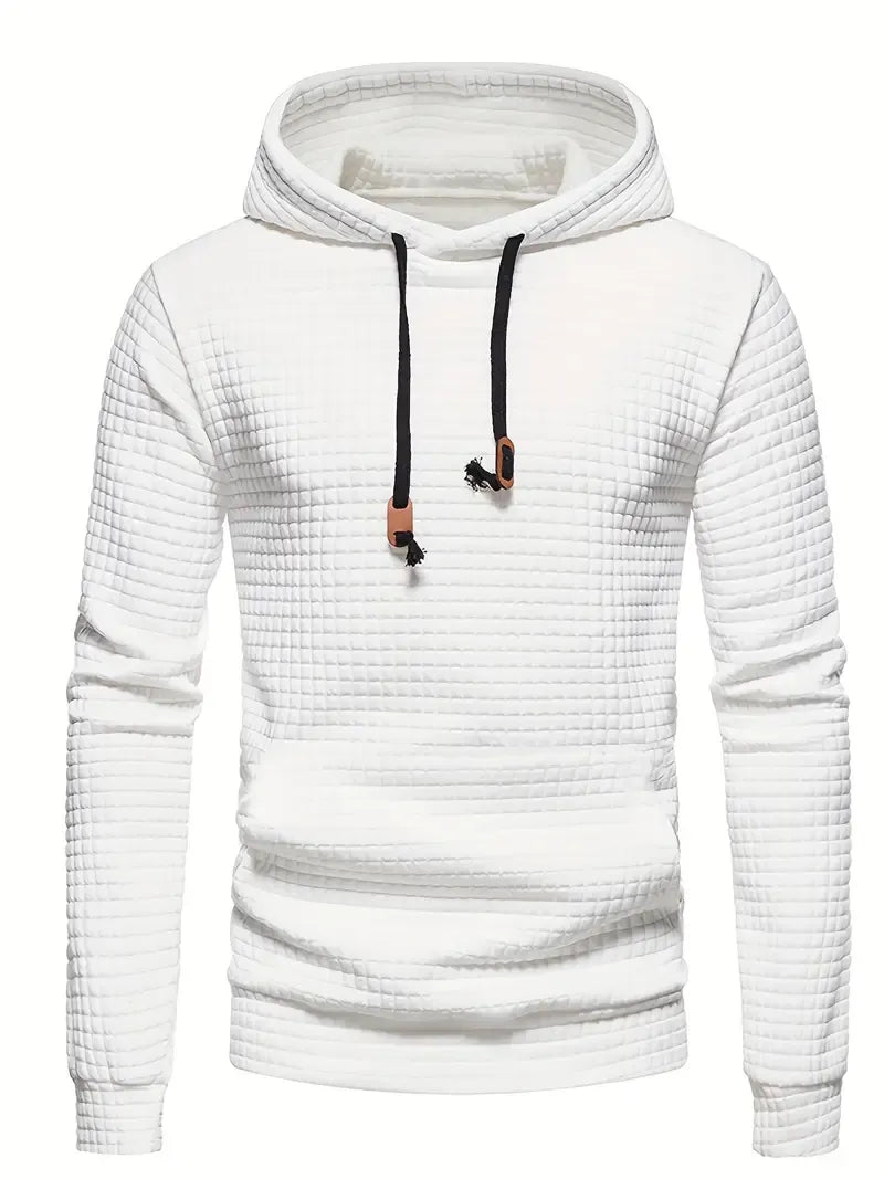Men’s Pullover Hoodie – Quilted Fabric – Regular Fit – Drawstring Neck – Streetwear