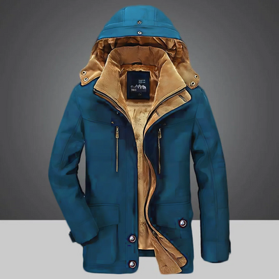 Men’s Jacket – Weather-Resistant Utility Fit – Quilted Lining – Hooded with Pockets