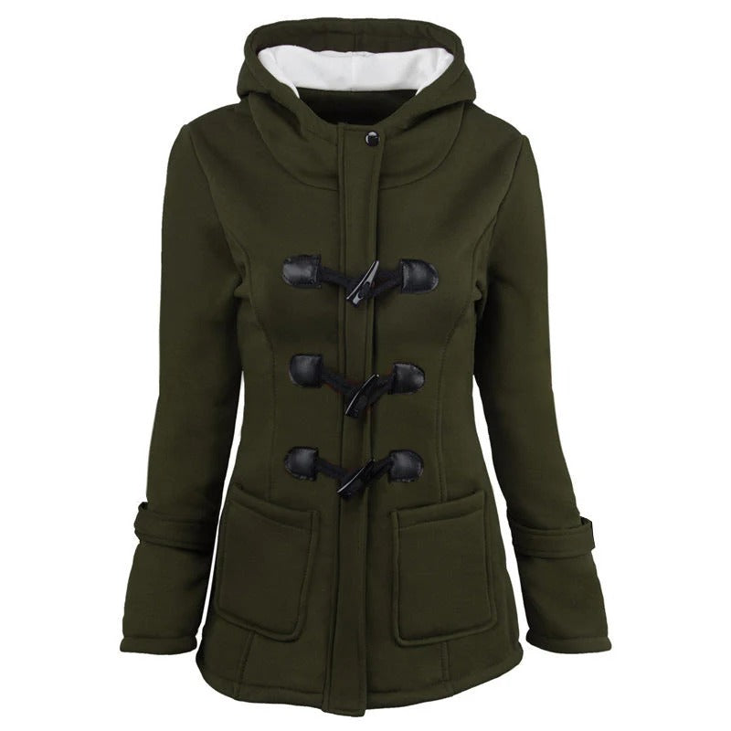 Women’s Hooded Jacket – Structured Fit – Cotton Blend – Vintage Toggle – Hip Length