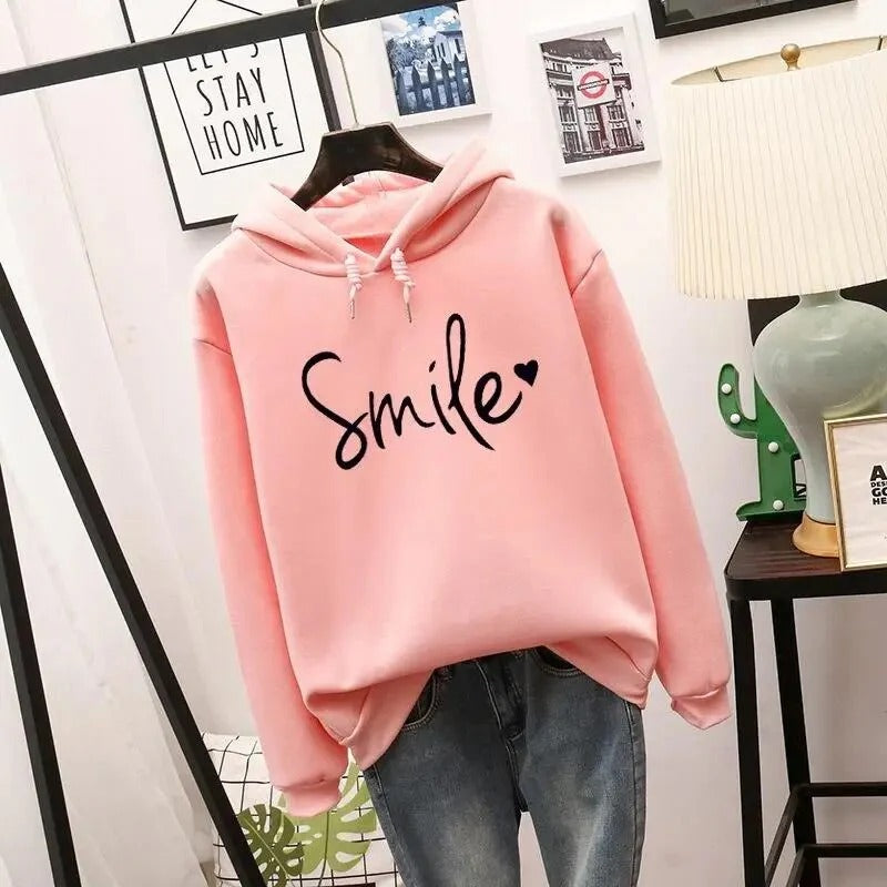 Women’s Hoodie – Relaxed Fit Fleece – Graphic Front – Ribbed Hem – Casual Wear