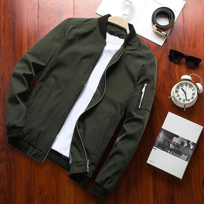 Men’s Bomber Jacket – Wind-Resistant – Regular Fit – Zipper Front – Utility Pocket