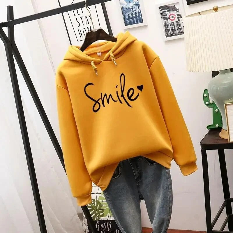 Women’s Hoodie – Relaxed Fit Fleece – Graphic Front – Ribbed Hem – Casual Wear