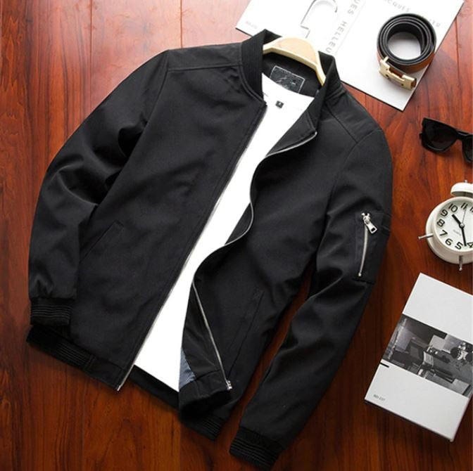 Men’s Bomber Jacket – Wind-Resistant – Regular Fit – Zipper Front – Utility Pocket