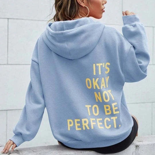 Women’s Hoodie – Oversized Fit – Cotton Blend – Long Sleeve – Statement Back Print