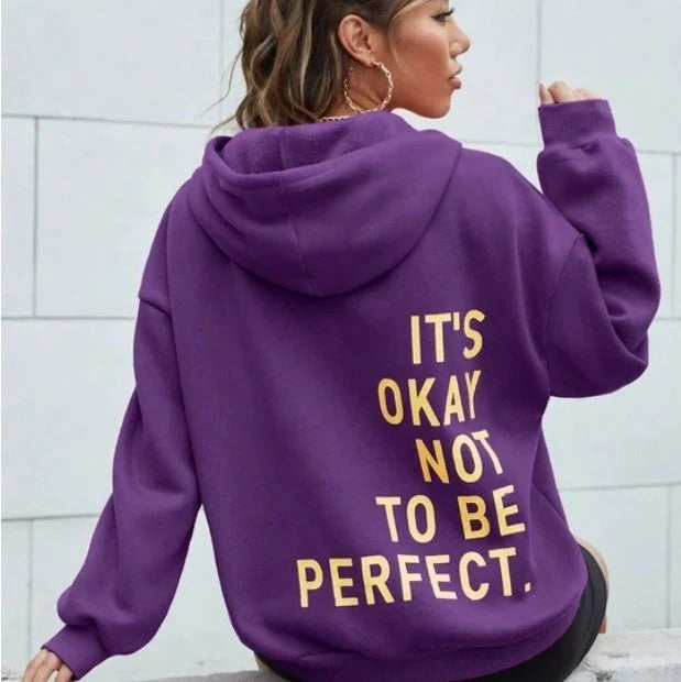 Women’s Hoodie – Oversized Fit – Cotton Blend – Long Sleeve – Statement Back Print