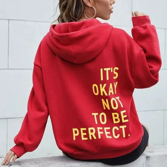 Women’s Hoodie – Oversized Fit – Cotton Blend – Long Sleeve – Statement Back Print