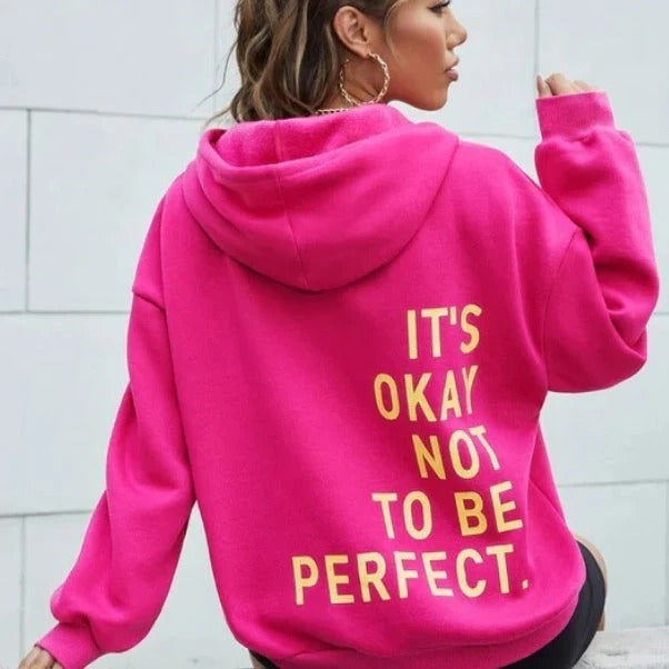 Women’s Hoodie – Oversized Fit – Cotton Blend – Long Sleeve – Statement Back Print