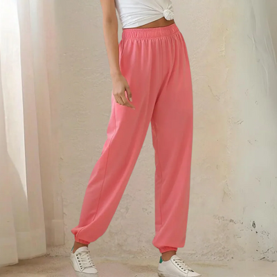 Women’s Jogging Pants – Relaxed Fit – Cotton Blend – Elastic Waist – Cuffed Ankles – Pockets