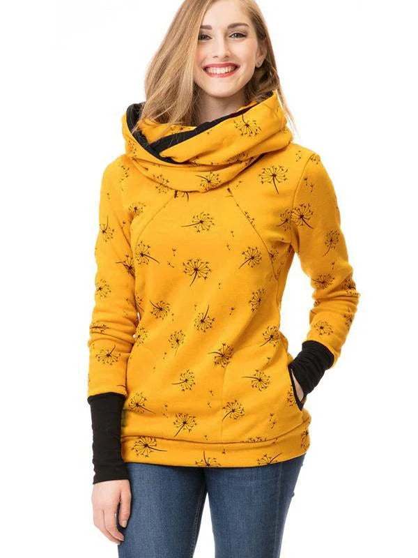 Women’s Sweatshirt – Relaxed Fit – Floral Print – Nursing Access – Soft Cotton Blend