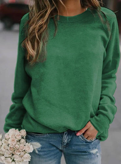 Women’s Pullover Sweatshirt – Relaxed Fit – Soft Knit – Long Sleeve – Hip Length Casual