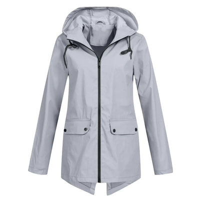 Women’s Rain Jacket – Relaxed Fit – Hooded – Water-Resistant – Zip Front – Long Sleeve