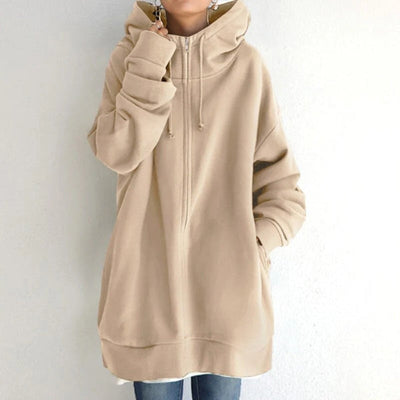 Women’s Hoodie – Oversized Fit – Plush Cotton Feel – Full Zip – Long Sleeve Casual