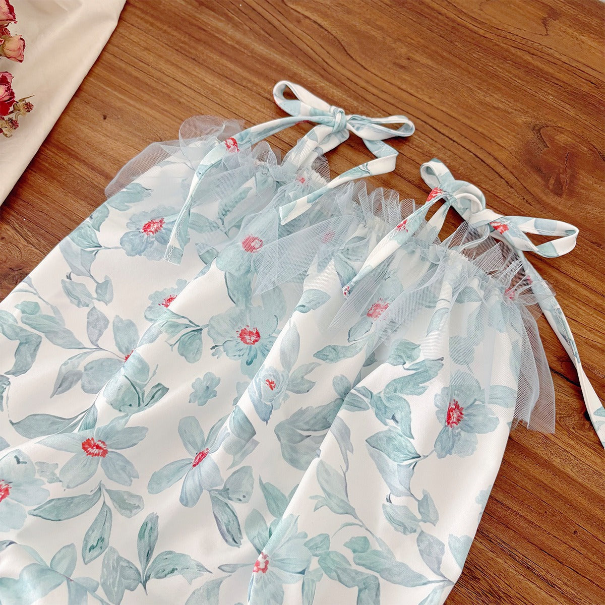 Women’s Jumpsuit – Relaxed Fit Wide-Leg – Breathable Cotton – Floral Print – Lace Trim