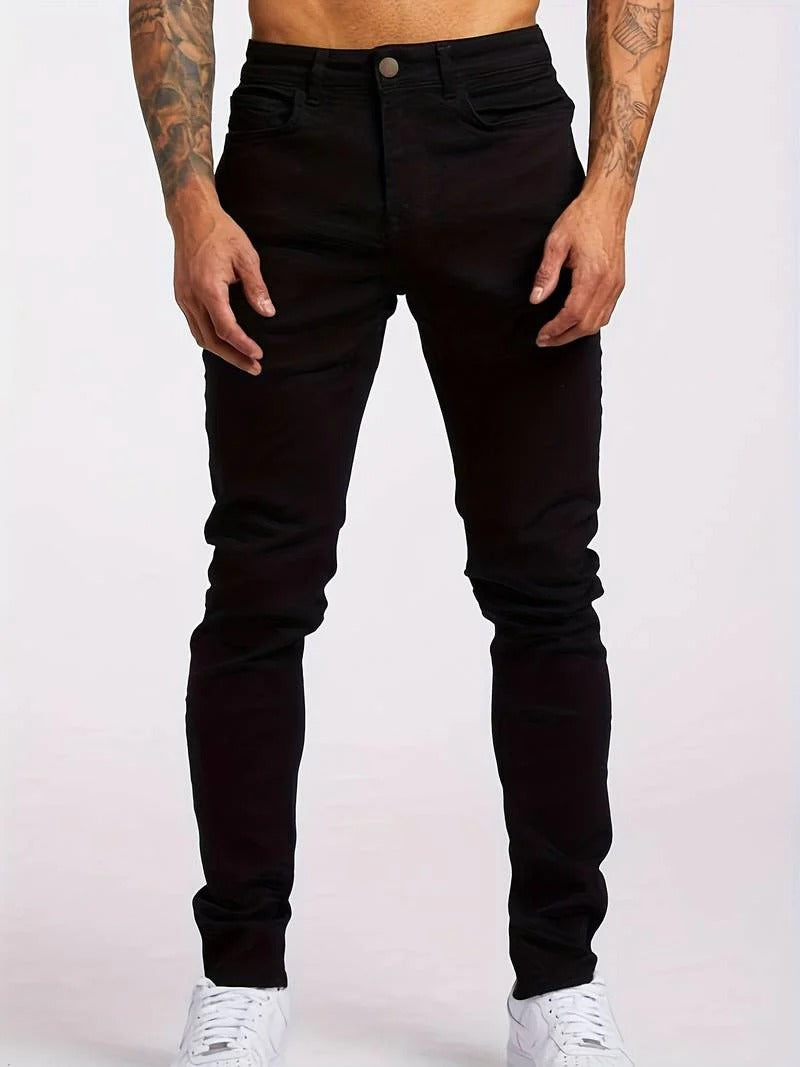 Men's Slim Fit Jeans – Stretch Denim – Classic 5-Pocket – Full Length Casual Wear