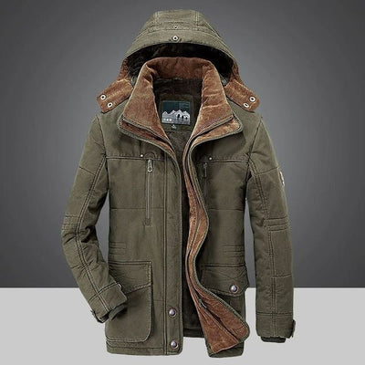 Men’s Jacket – Weather-Resistant Utility Fit – Quilted Lining – Hooded with Pockets