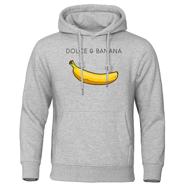 Men’s Hoodie – Relaxed Fit – Cotton Blend – Long Sleeve – Funny Banana Graphic