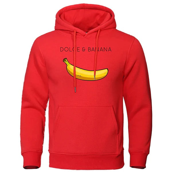Men’s Hoodie – Relaxed Fit – Cotton Blend – Long Sleeve – Funny Banana Graphic