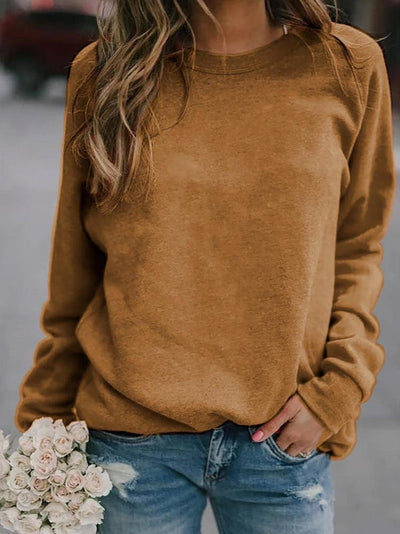 Women’s Pullover Sweatshirt – Relaxed Fit – Soft Knit – Long Sleeve – Hip Length Casual
