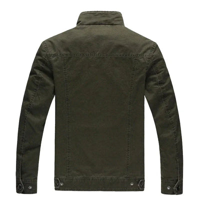 Men’s Biker Jacket – Cotton – Structured Fit – Zipper Front – Patch and Epaulette Detail