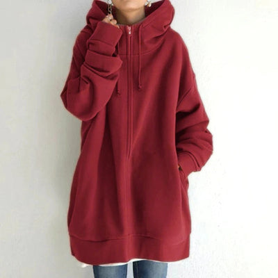 Women’s Hoodie – Oversized Fit – Plush Cotton Feel – Full Zip – Long Sleeve Casual