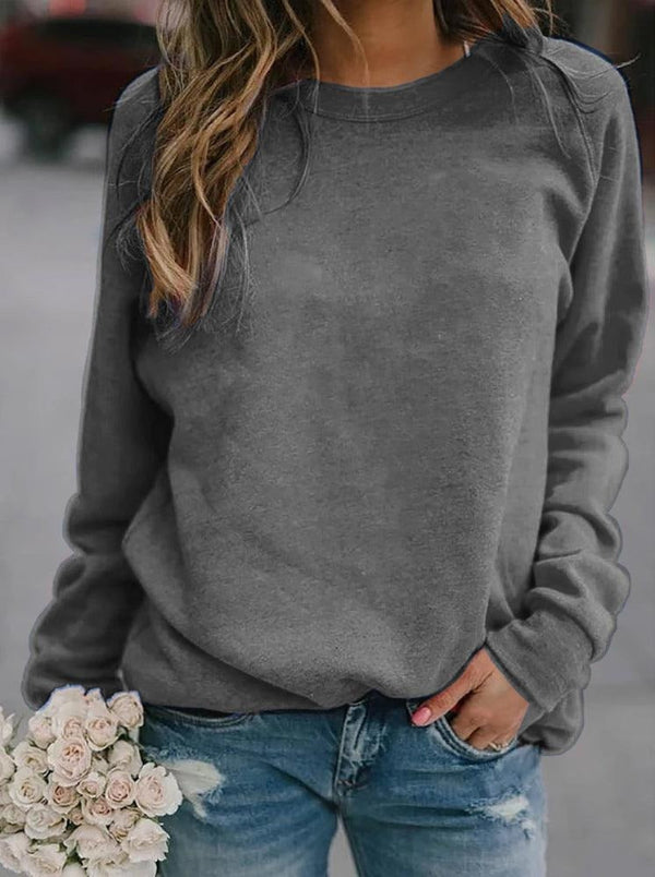 Women’s Pullover Sweatshirt – Relaxed Fit – Soft Knit – Long Sleeve – Hip Length Casual