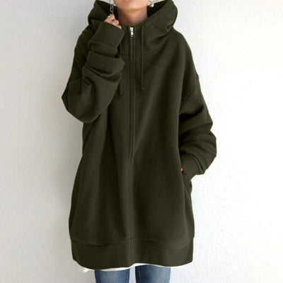 Women’s Hoodie – Oversized Fit – Plush Cotton Feel – Full Zip – Long Sleeve Casual